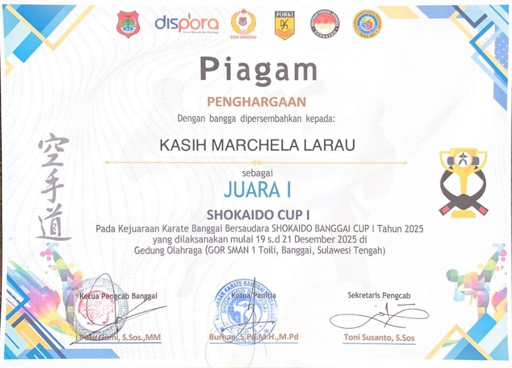 KEJUARAAN KARATE BANGGAI BERSAUDARA SHOKAIDO BANGGAI CUP 1